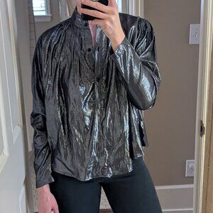 Suzi Kondi Silver Metallic Blouse XS